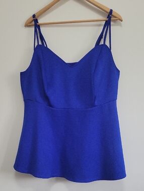 Cobalt Double-Strap Peplum Camisole